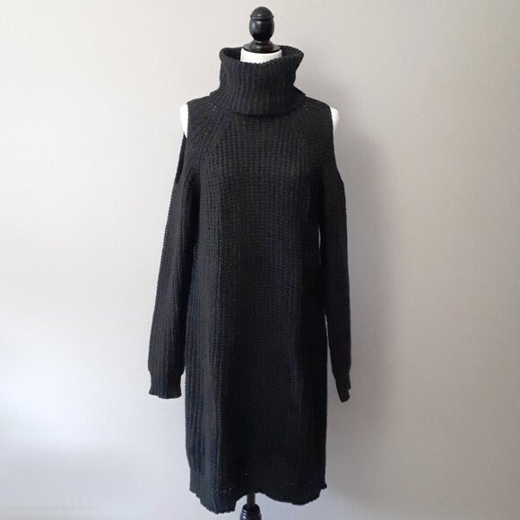 EUC John + Jenn charcoal grey knitted oversized turtleneck sweater, L - Picture 5 of 7